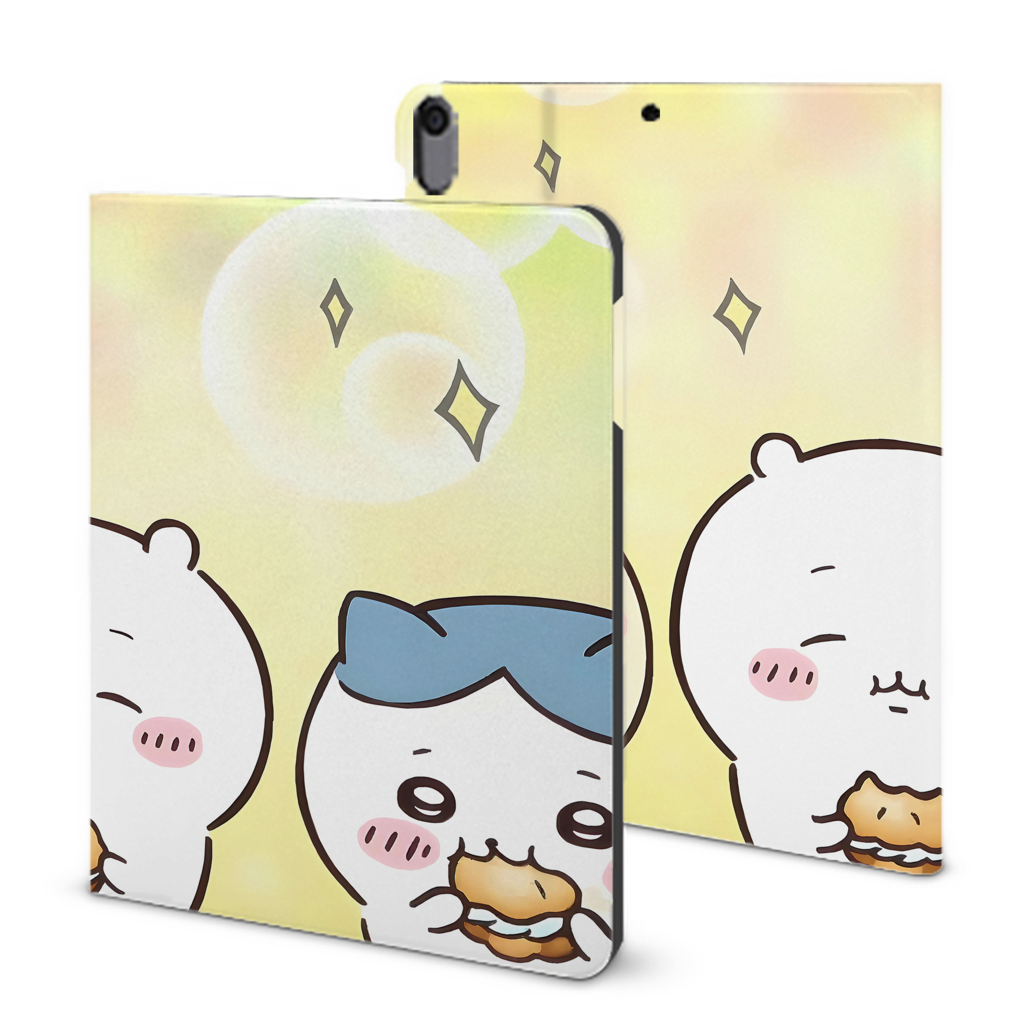 （画像用） ちいかわ Chii-kawa IPad ケース ブック型 PUレザー TPU 耐衝撃 軽量 薄型 ペン収納なし 全面保護 IPad 各モデル対応